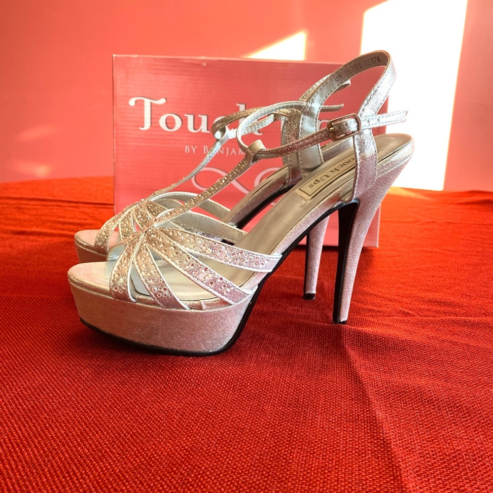 Touch Ups Glittering Silver Platform Heels